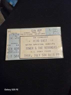 Vintage Ticket Stub Head East with Tower & The Verandas